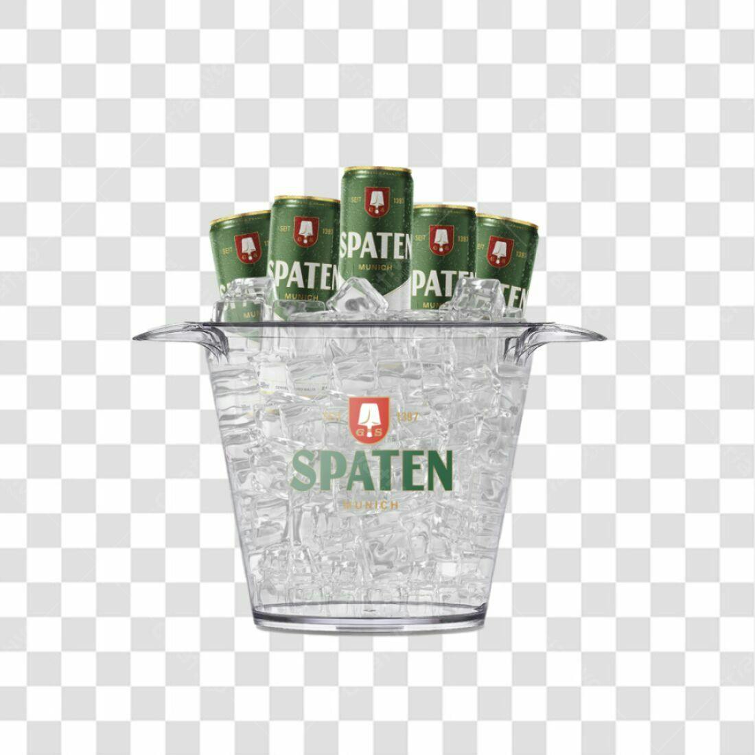 Imagem Cerveja Spaten em Balde de Gelo PNG com fundo transparente