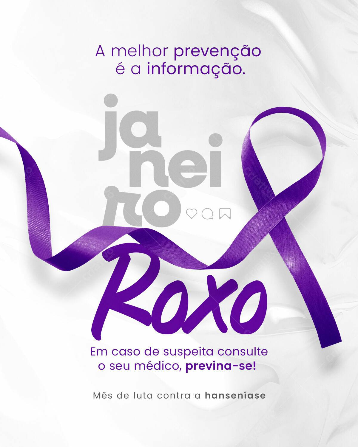Post para Janeiro Roxo PSD Editável