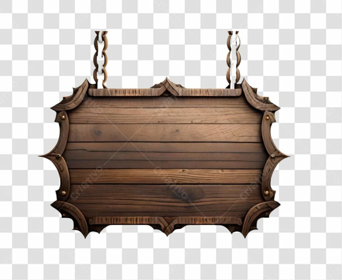 Placa de Madeira PNG com fundo transparente