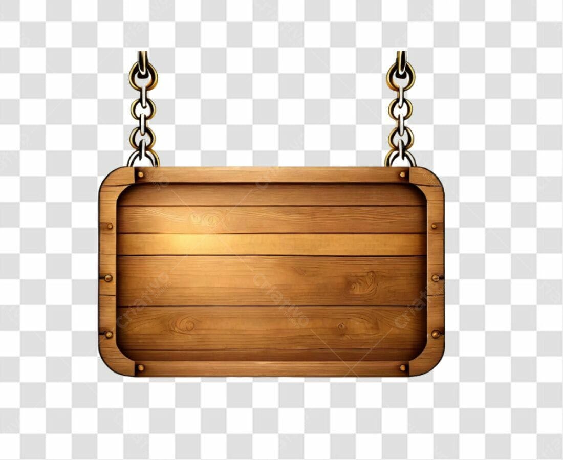 Placa de Madeira Suspensa PNG com fundo transparente