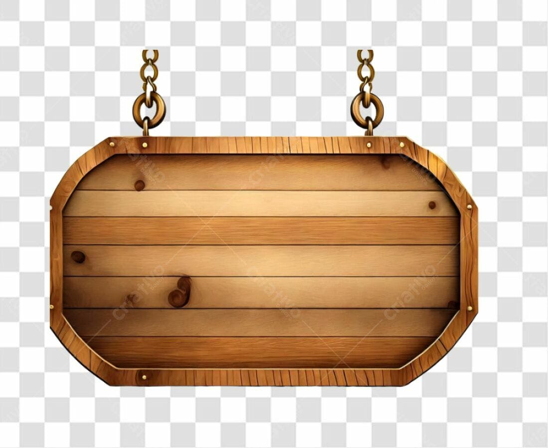 Placa de Madeira PNG com fundo transparente