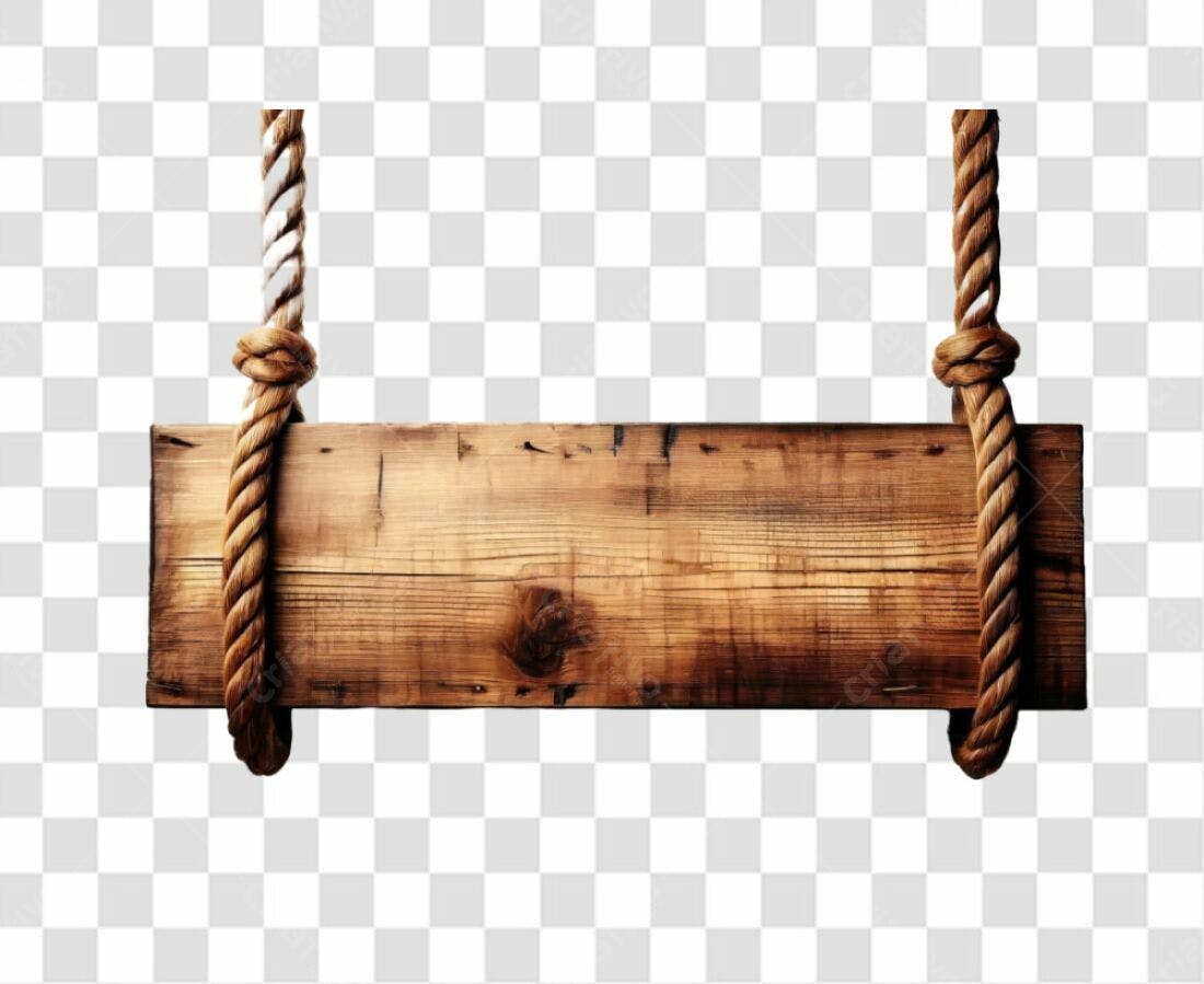 Placa de Madeira PNG com fundo transparente