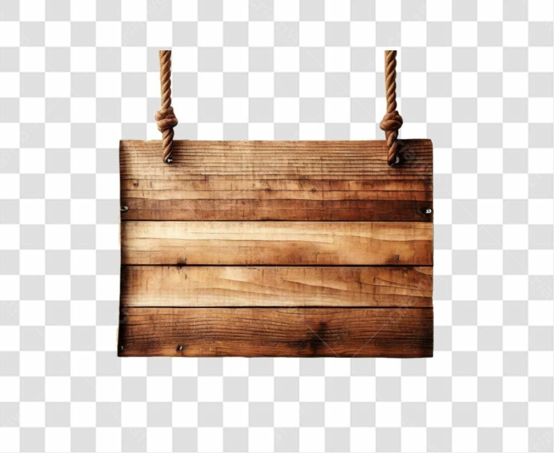 Placa de Madeira PNG com fundo transparente