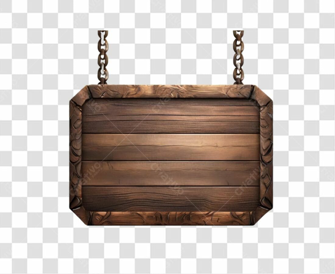 Placa de Madeira PNG com fundo transparente