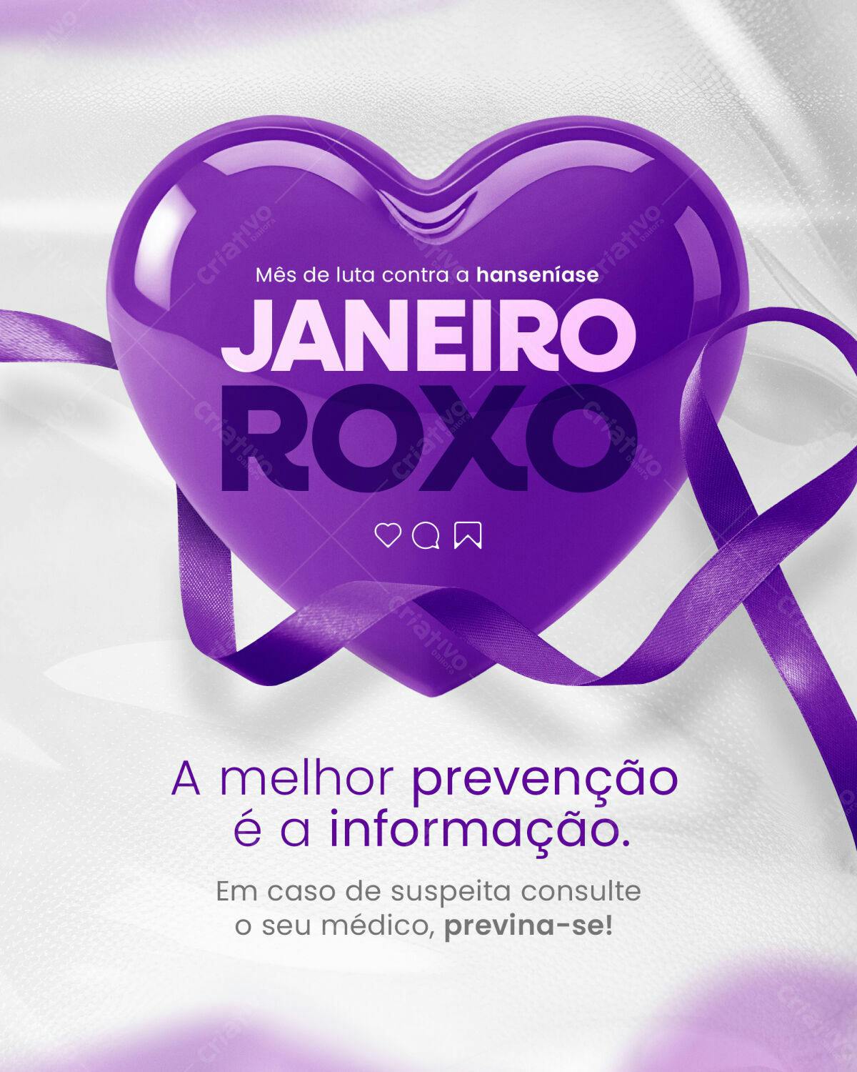 Post para Janeiro Roxo PSD Editável
