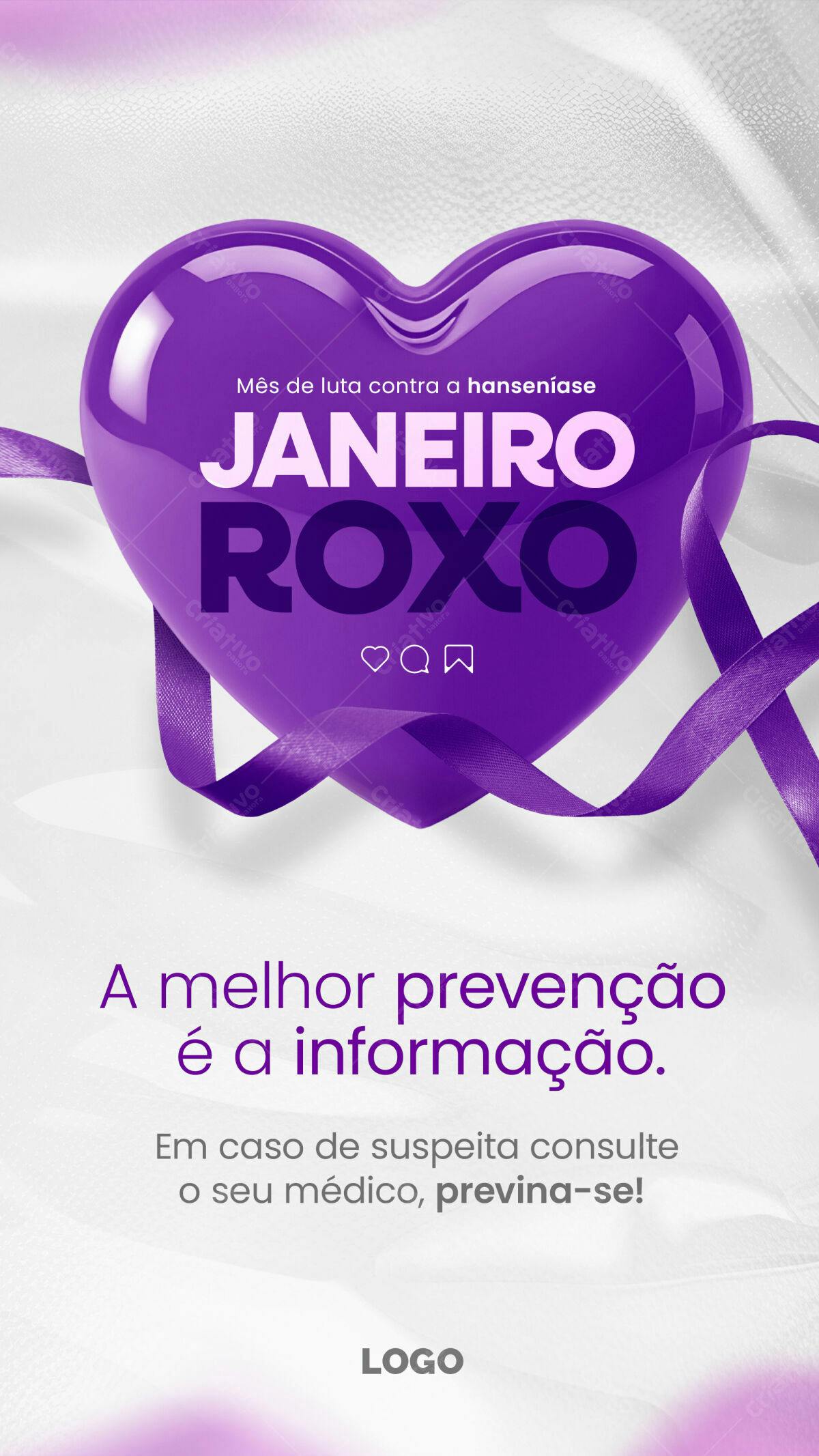 Post para Janeiro Roxo PSD Editável