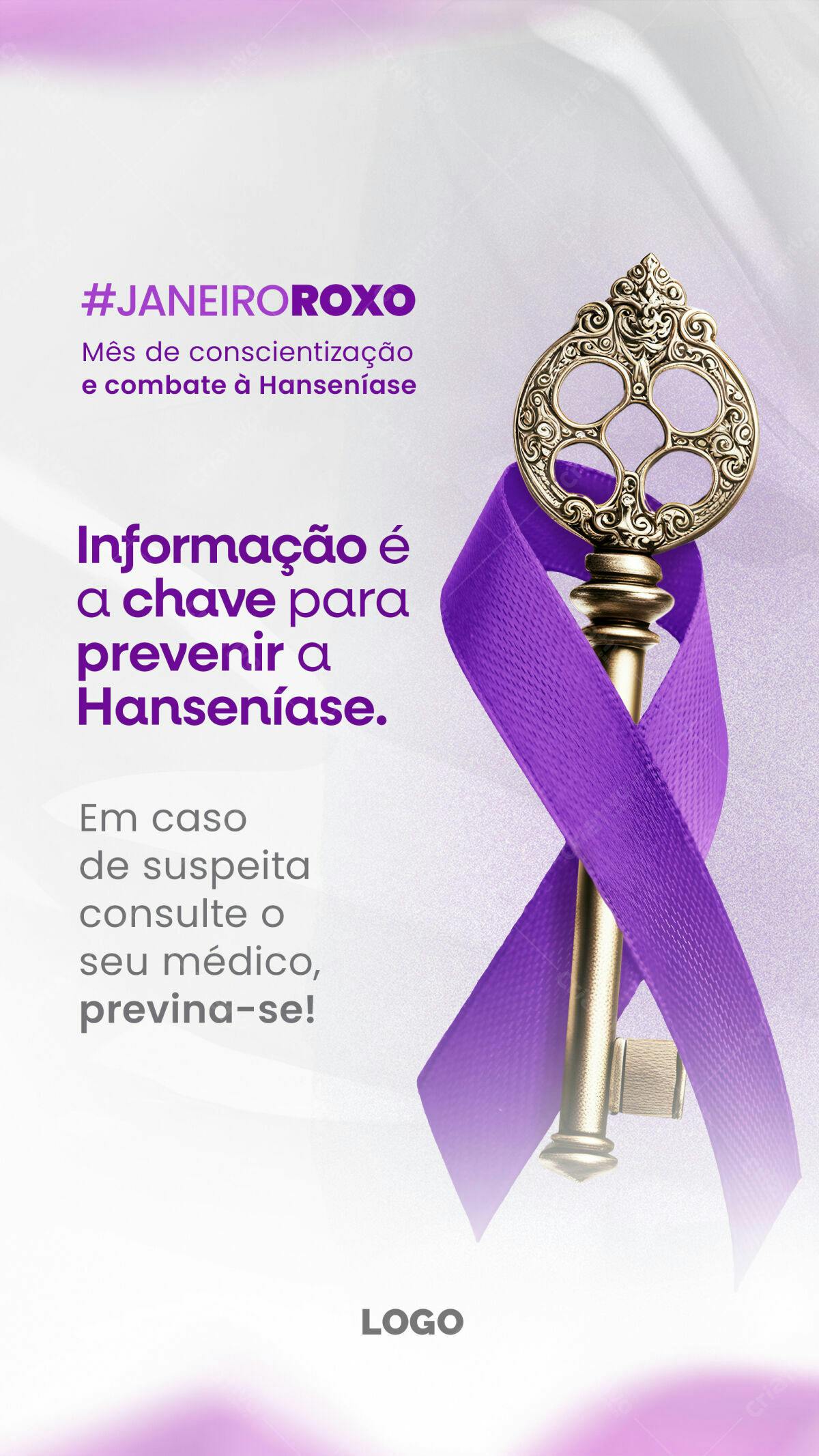 Flyer Janeiro Roxo PSD Editável