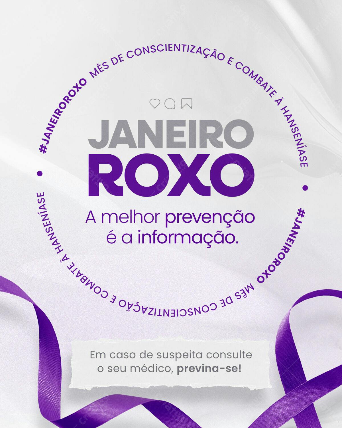 Flyer Janeiro Roxo PSD Editável