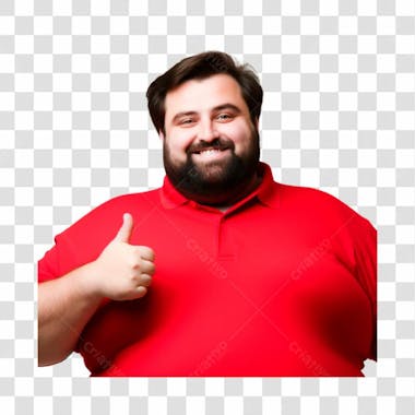 Homem gordo fazendo sinal de positivo imagem sem fundo png 11