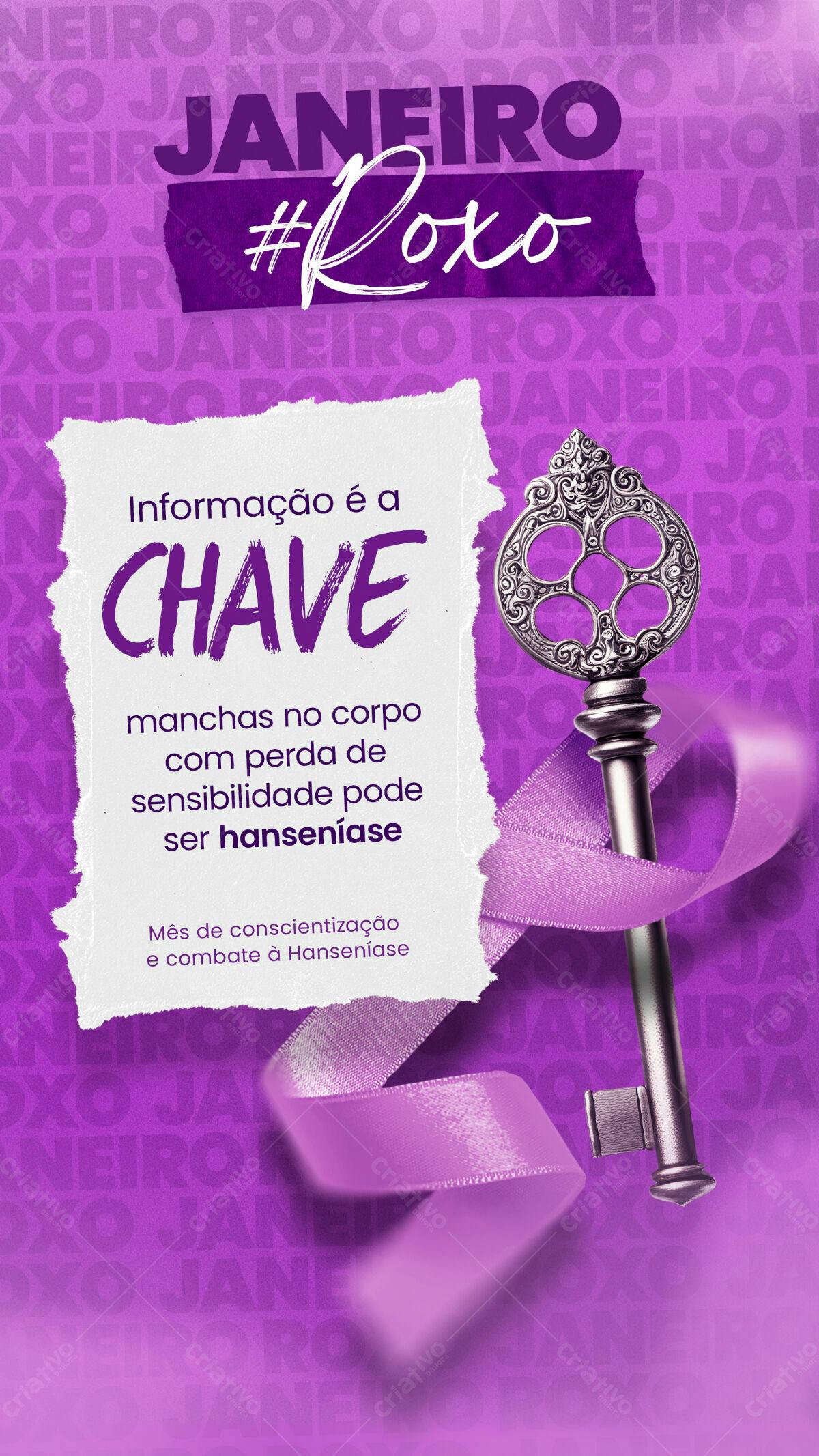 Flyer Janeiro Roxo PSD Editável