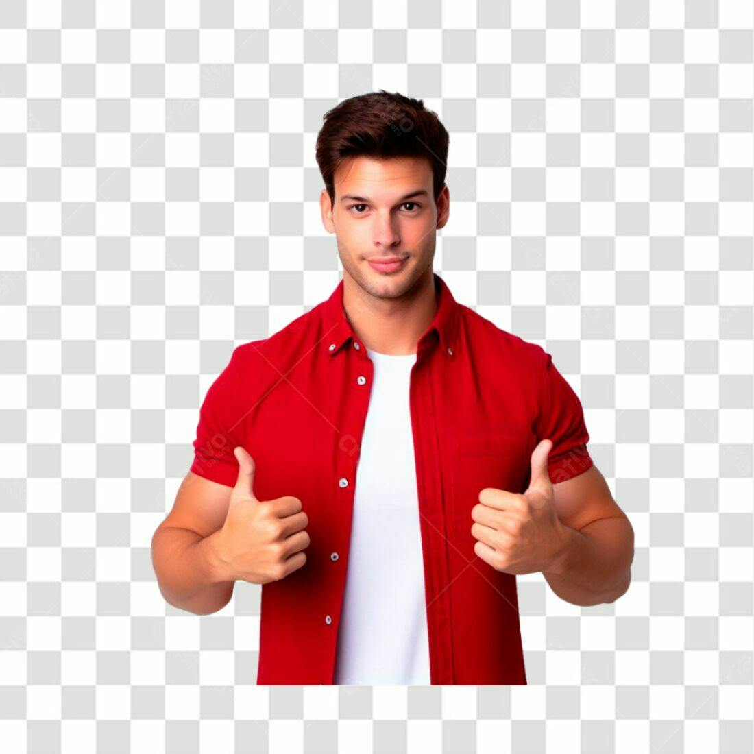Imagem PNG Homem com Polegares para Cima fundo transparente