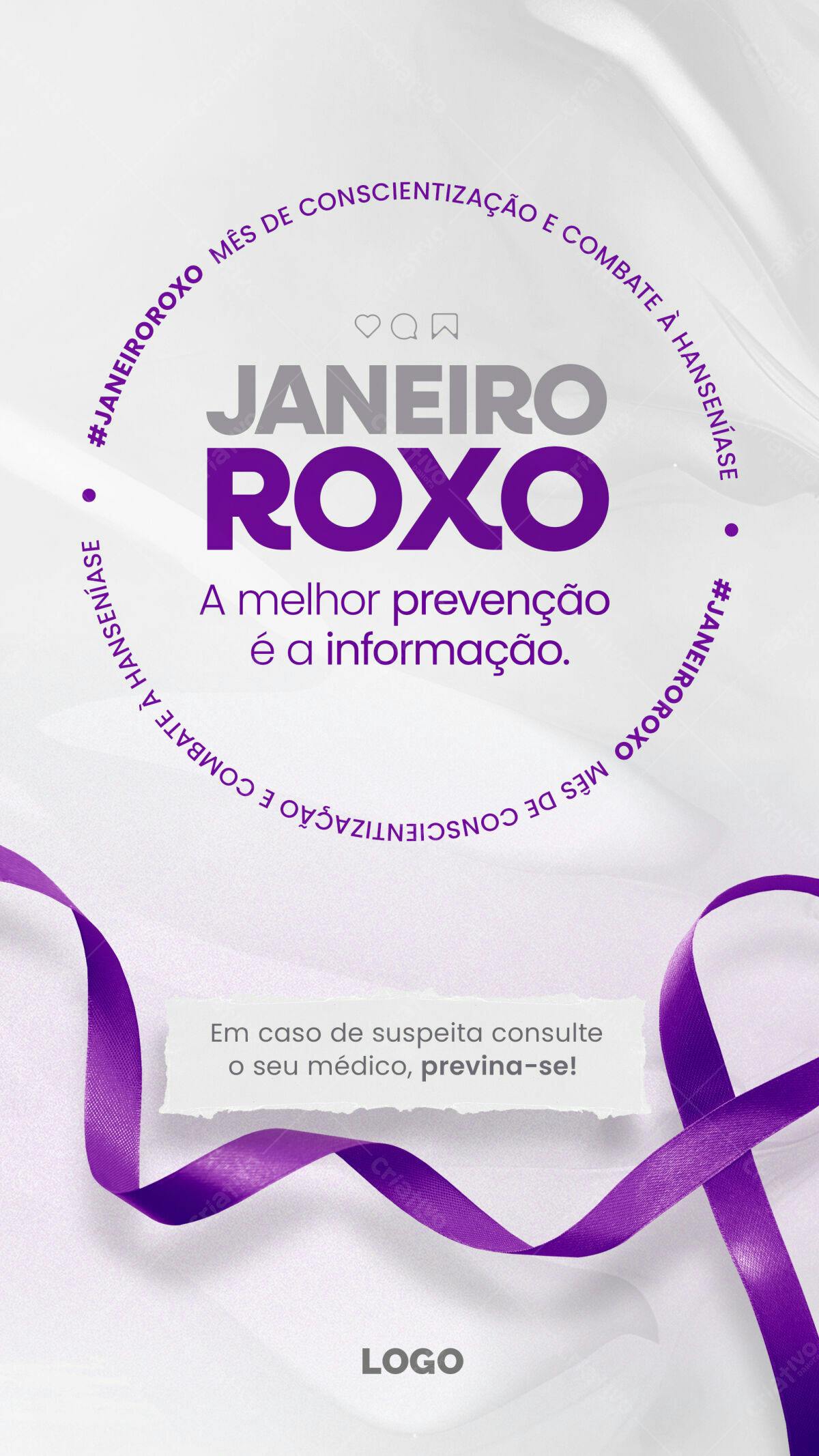 Flyer Janeiro Roxo PSD Editável
