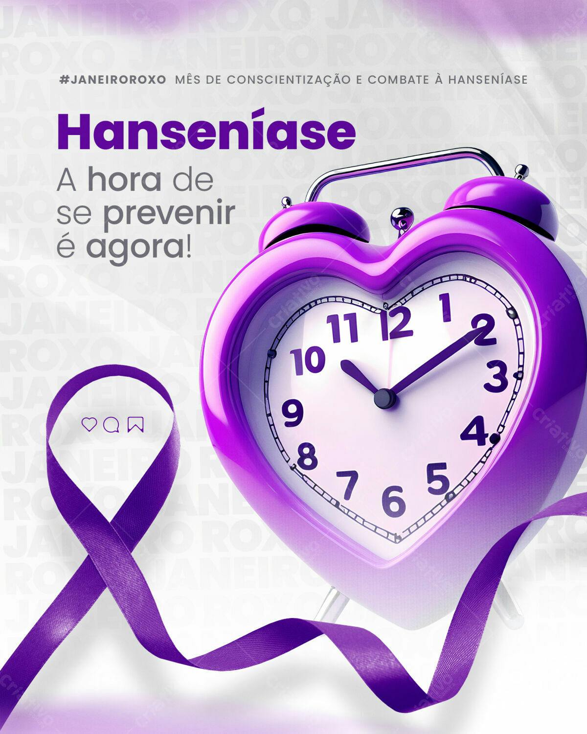 Post para Janeiro Roxo PSD Editável