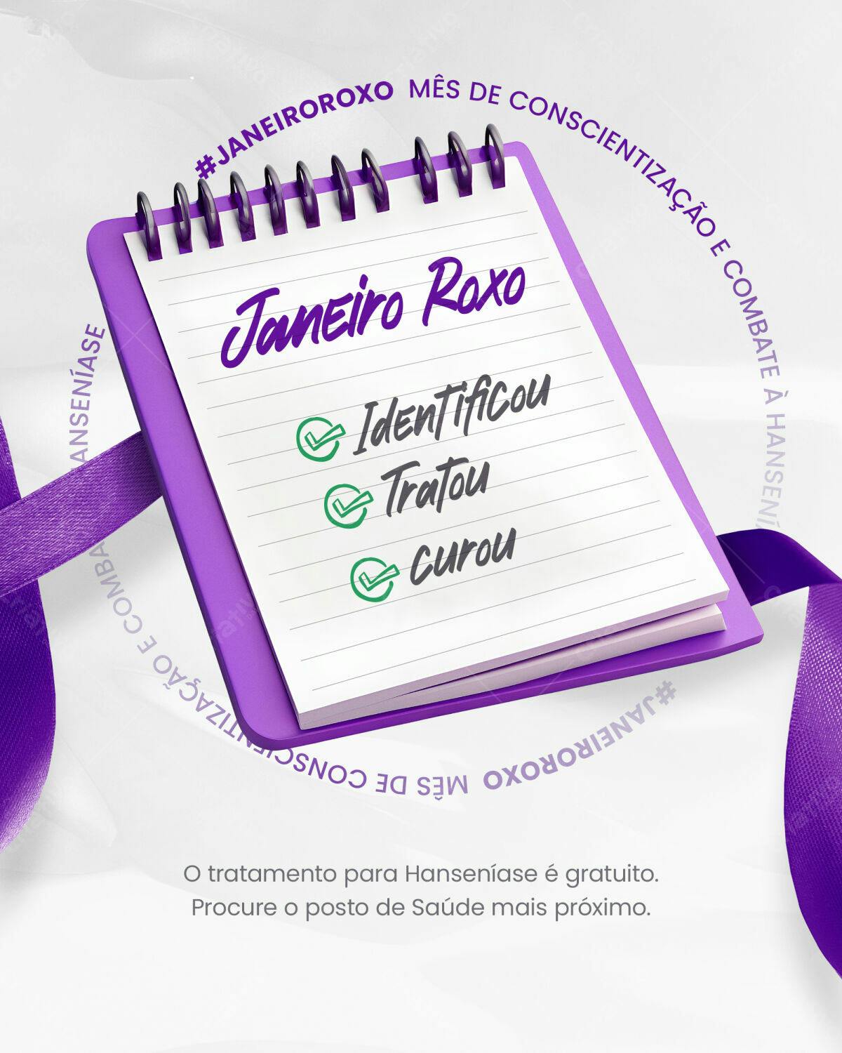 Post para Janeiro Roxo PSD Editável