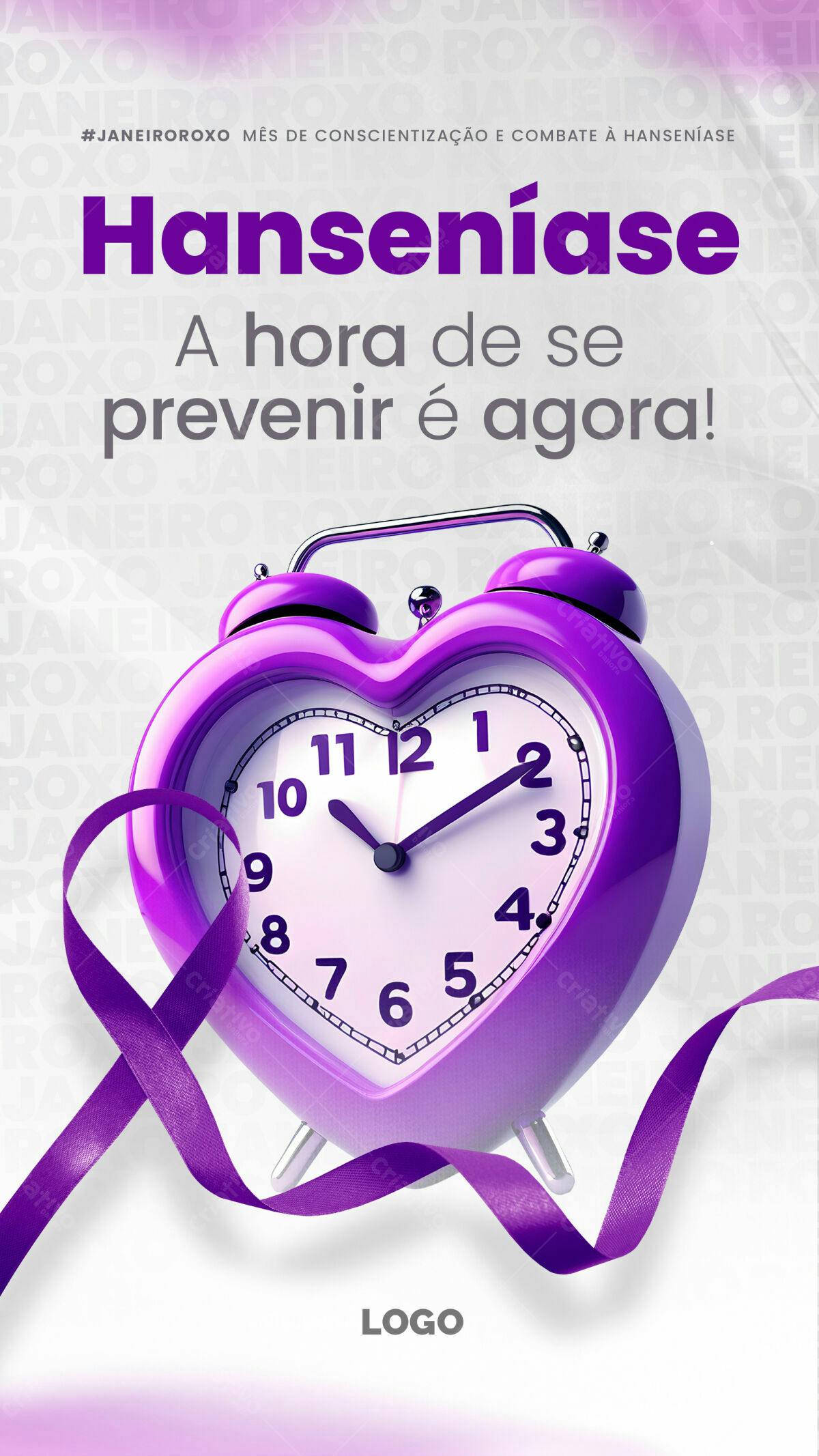 Cartaz Janeiro Roxo PSD Editável