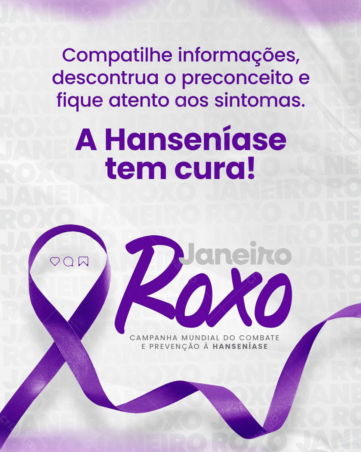 Post para Janeiro Roxo PSD Editável