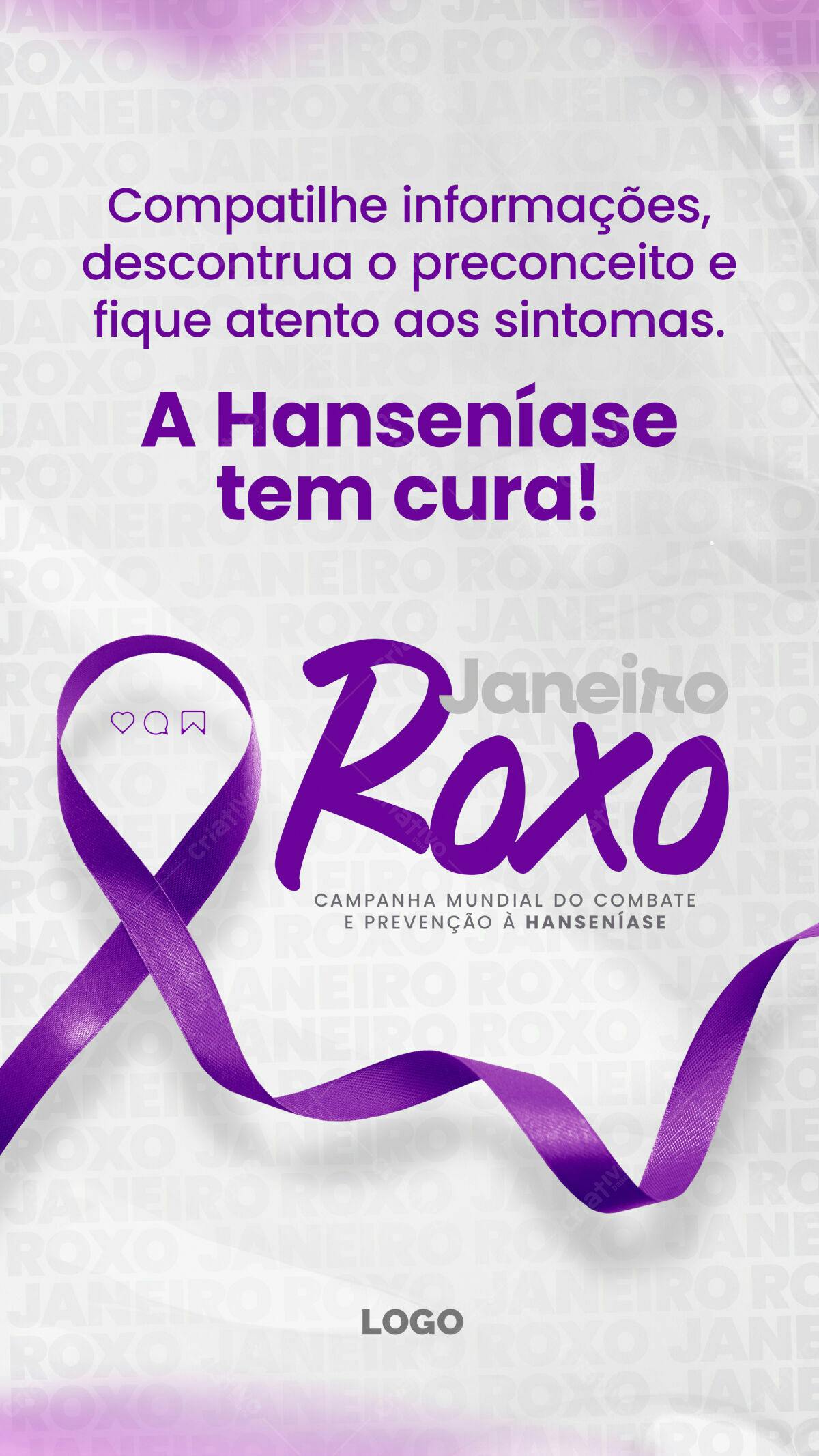 Flyer Janeiro Roxo PSD Editável