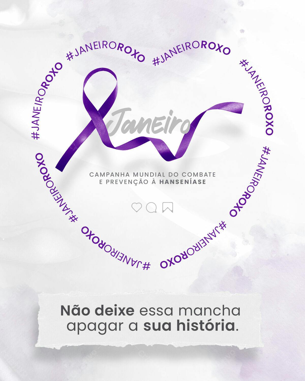 Post para Janeiro Roxo PSD Editável