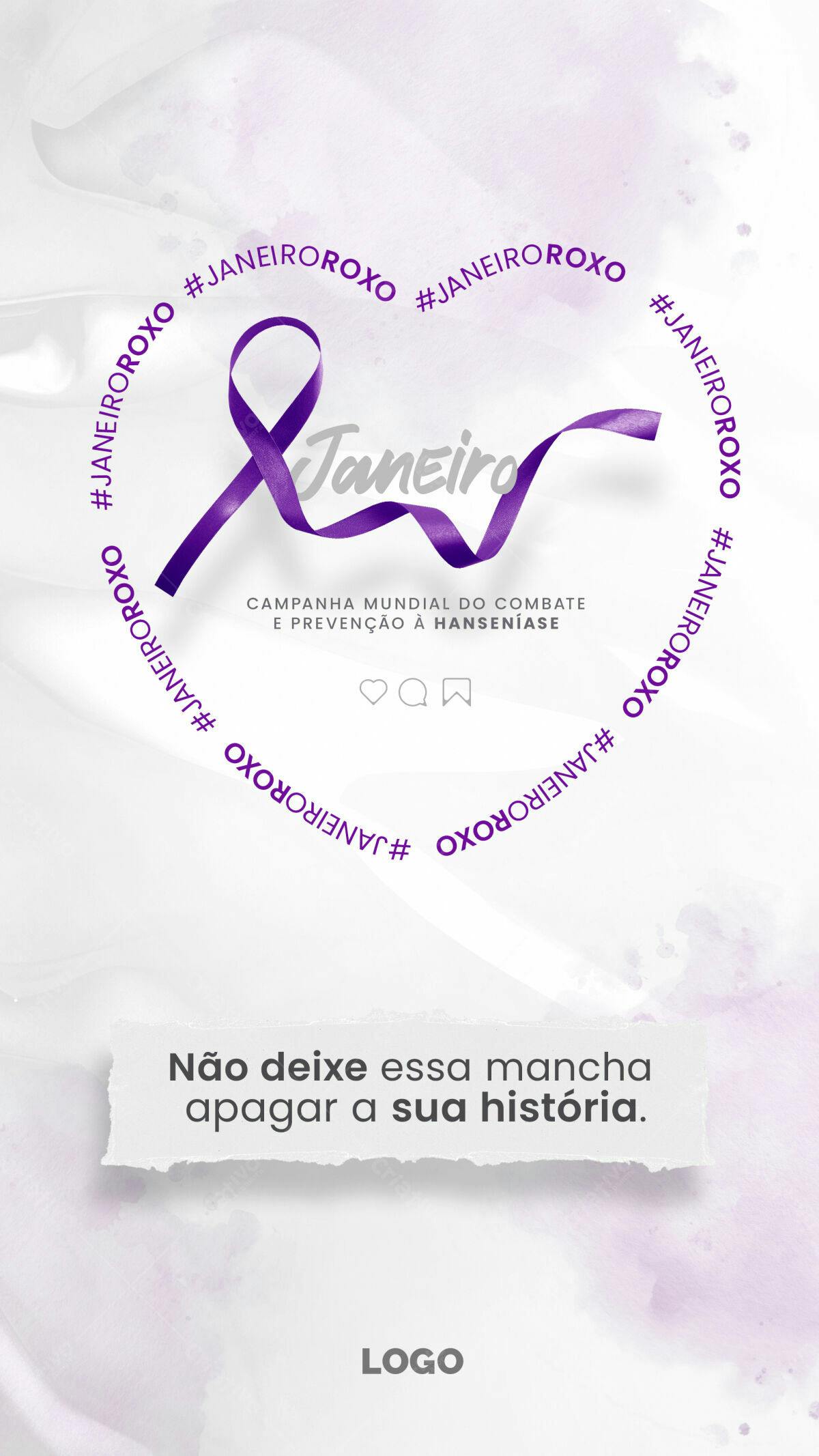Post para Janeiro Roxo PSD Editável