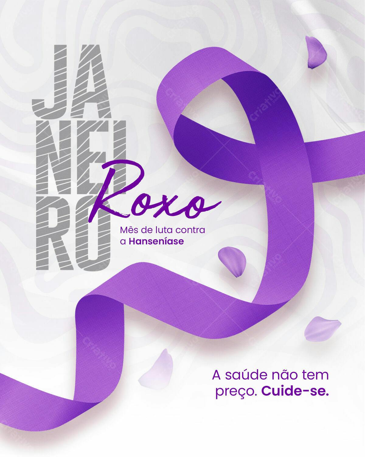 Flyer Janeiro Roxo - Mês de Luta contra a Hanseníase PSD Editável
