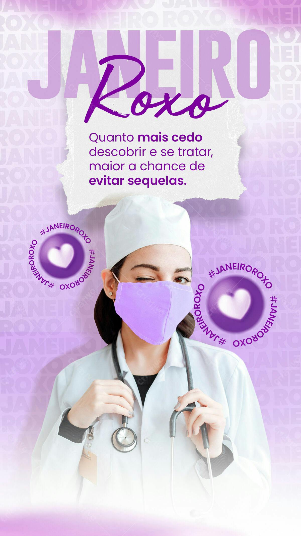 Post para Janeiro Roxo PSD Editável