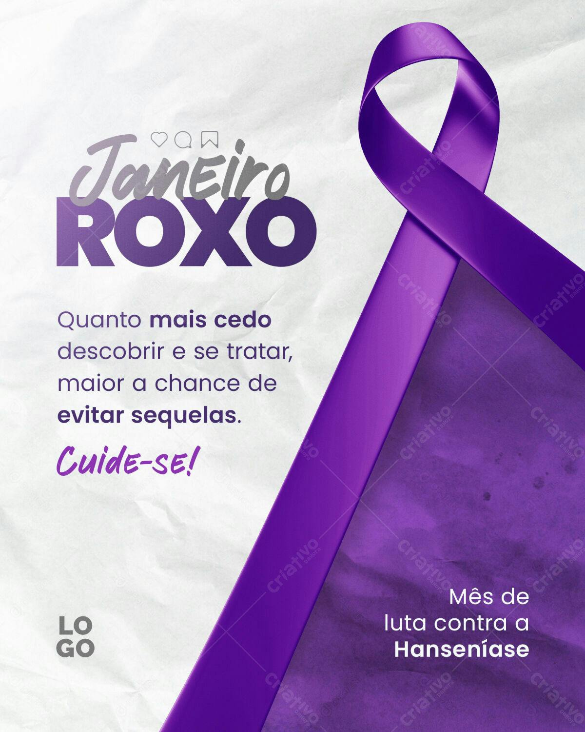 Post Janeiro Roxo PSD Editável