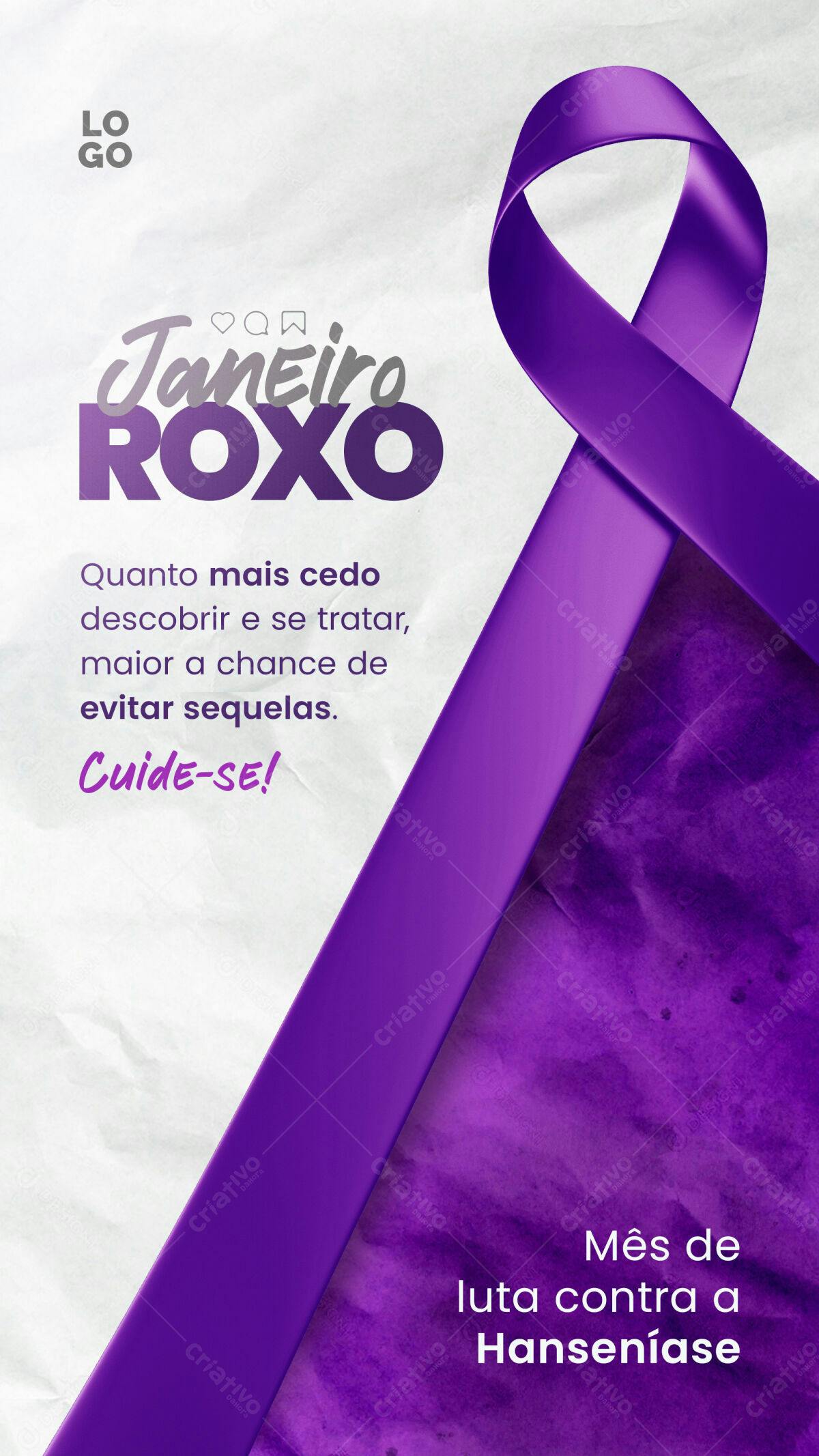 Flyer Janeiro Roxo PSD Editável