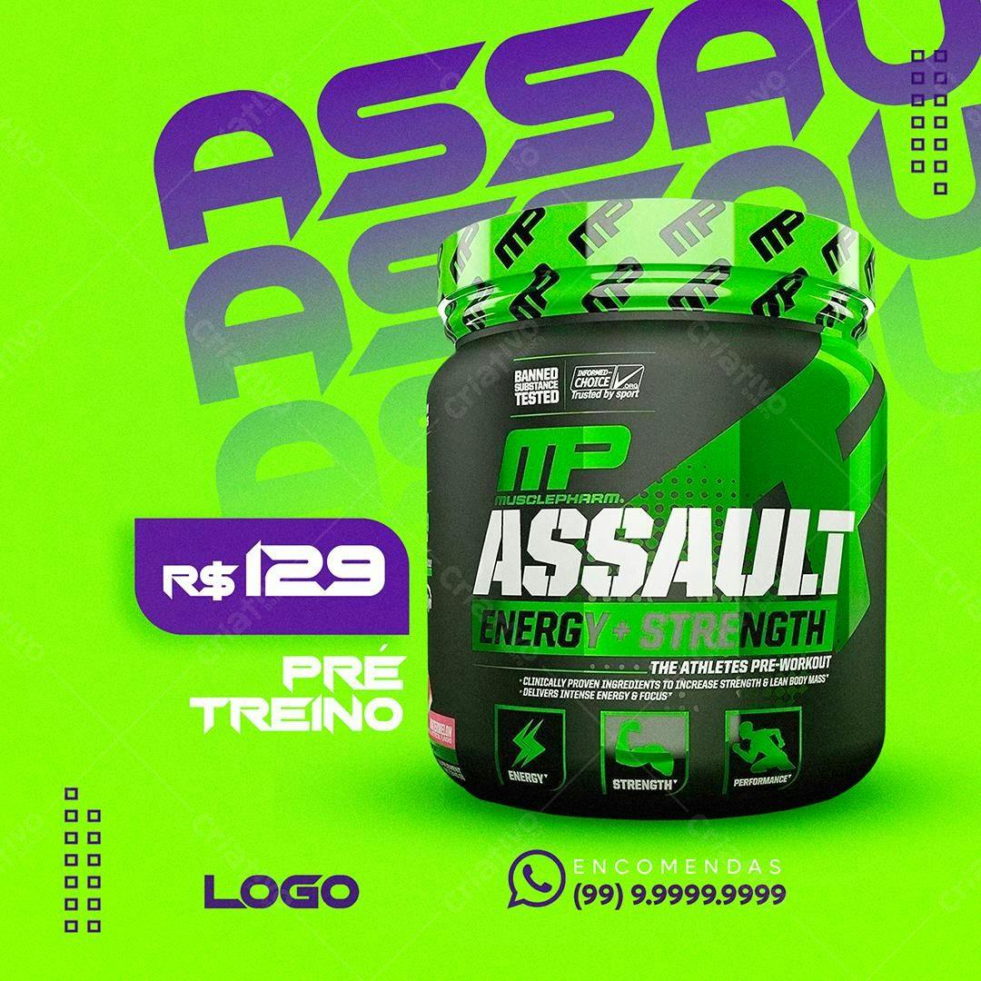 PSD para Pré-Treino MusclePharm Assault Editável