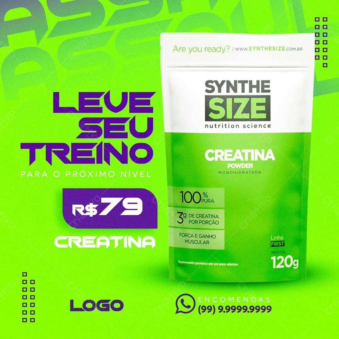 Flyer para Lançamento Creatina PSD Editável