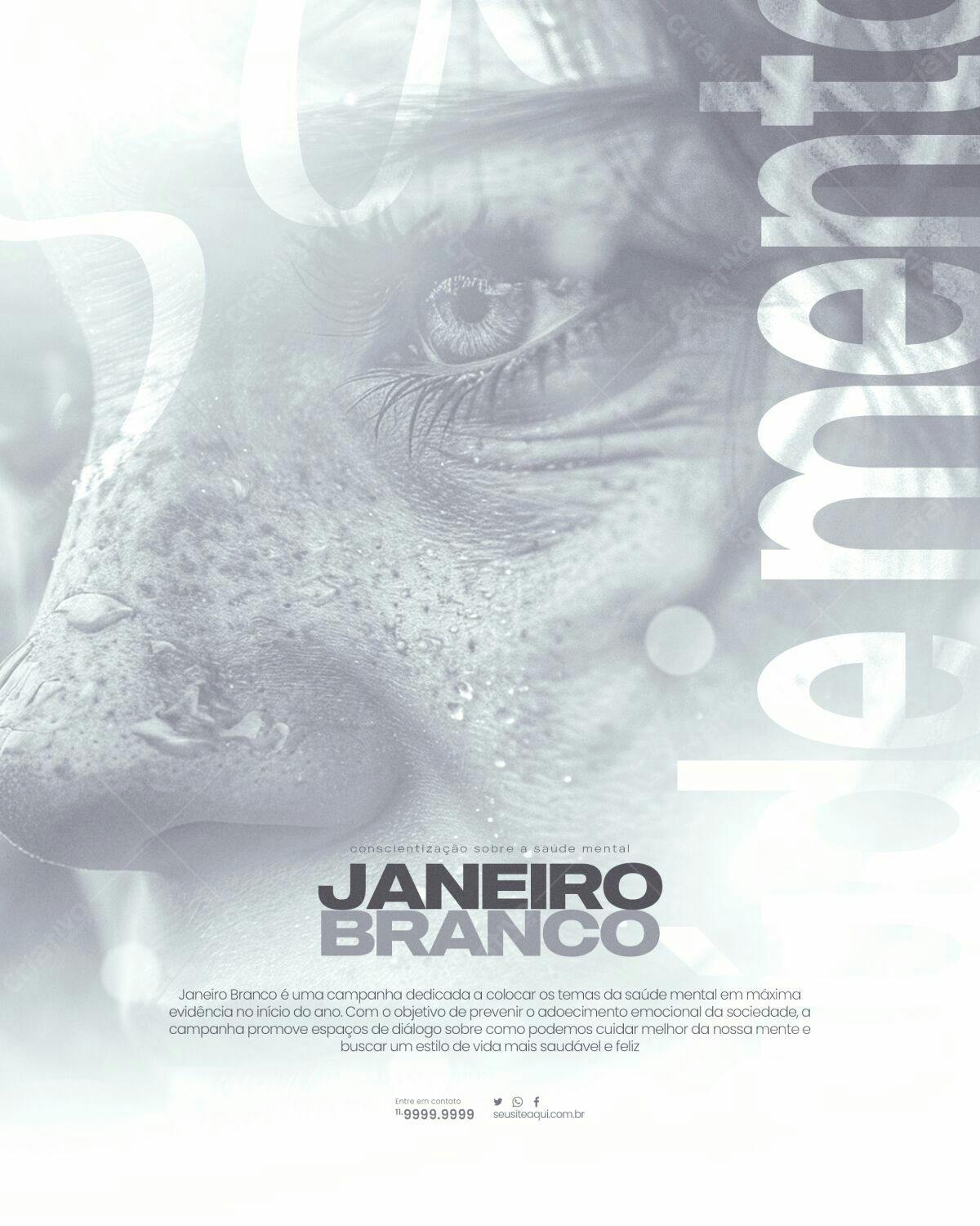 Flyer Janeiro Branco PSD Editável