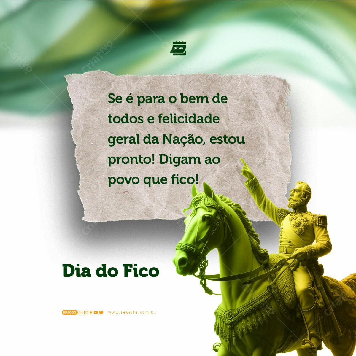 Postagem Dia do Fico PSD Editável