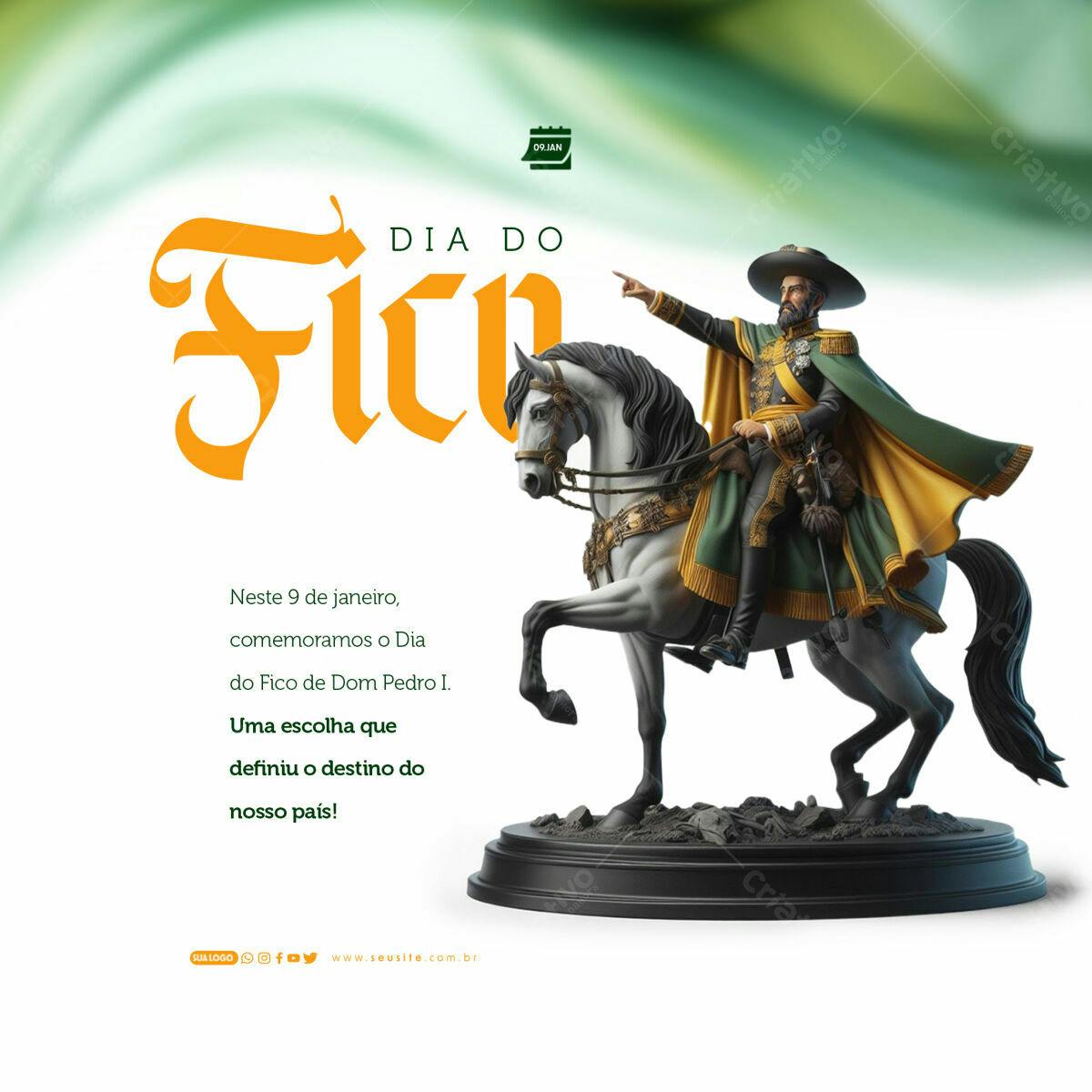 Post para o Dia do Fico PSD Editável
