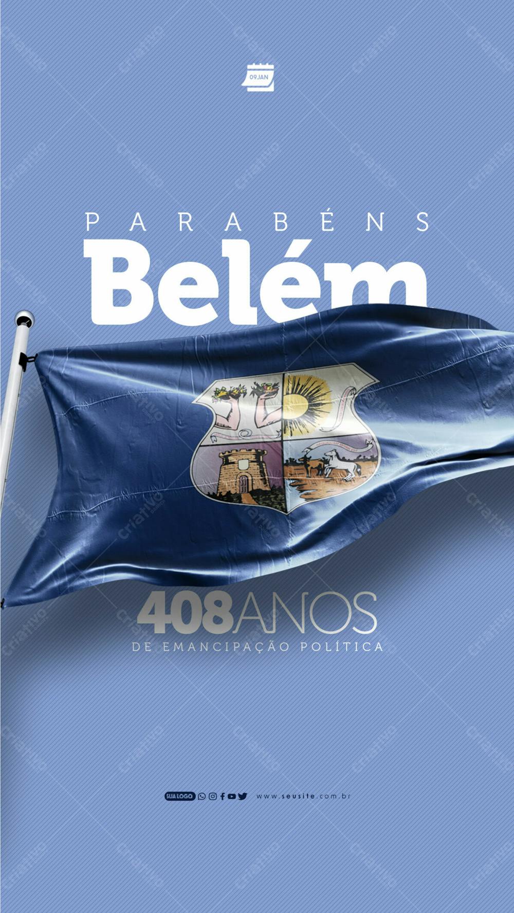 Story   Aniversário De Belém   408 Anos   Bandeira