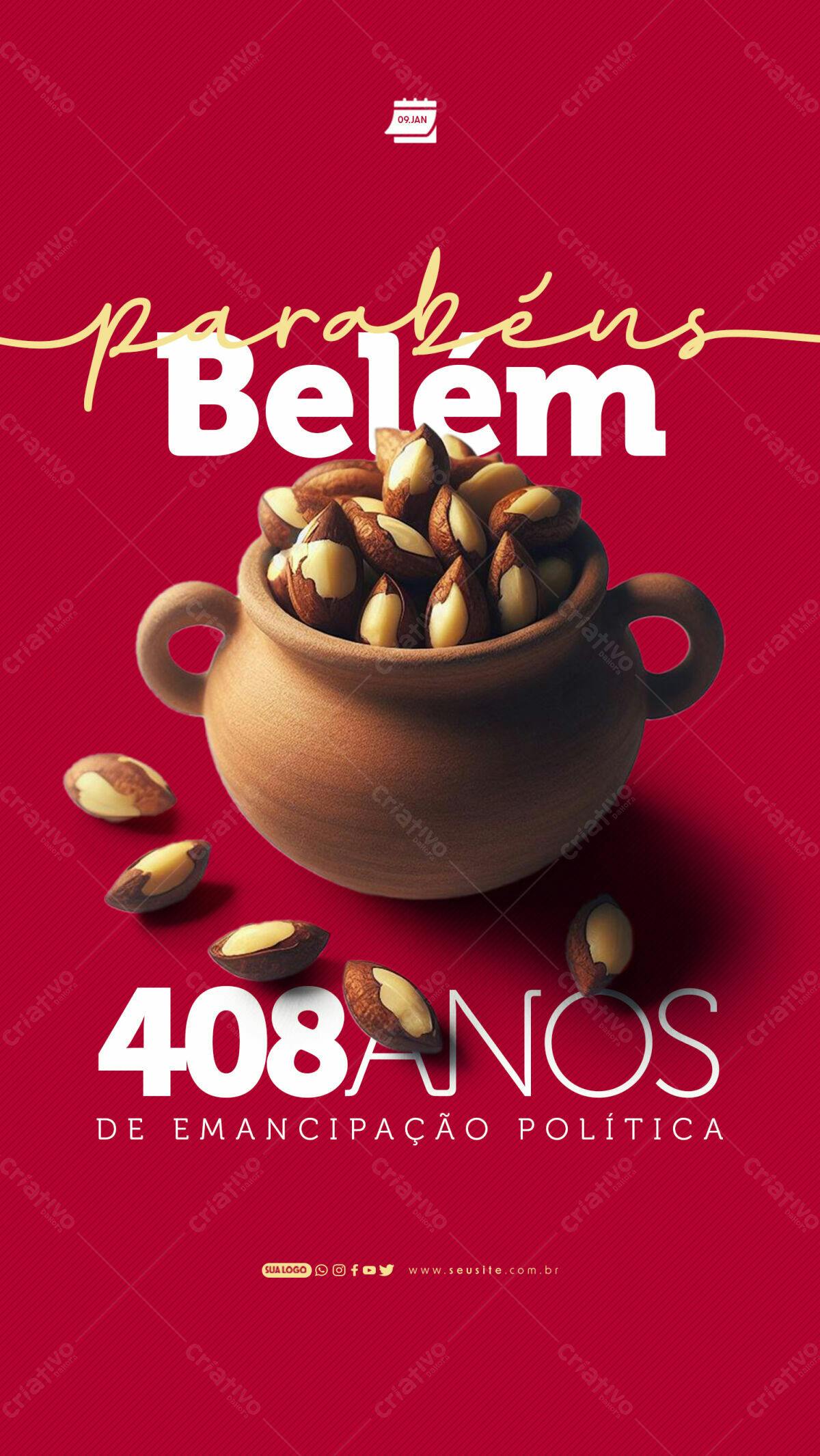 Flyer para Aniversário de Belém PSD Editável