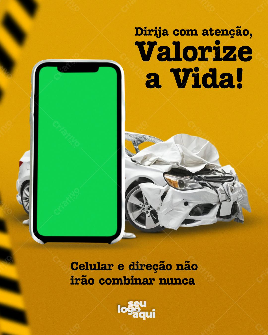Post para Segurança no Trânsito PSD Editável