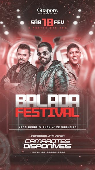 Flyer evento balada festival story