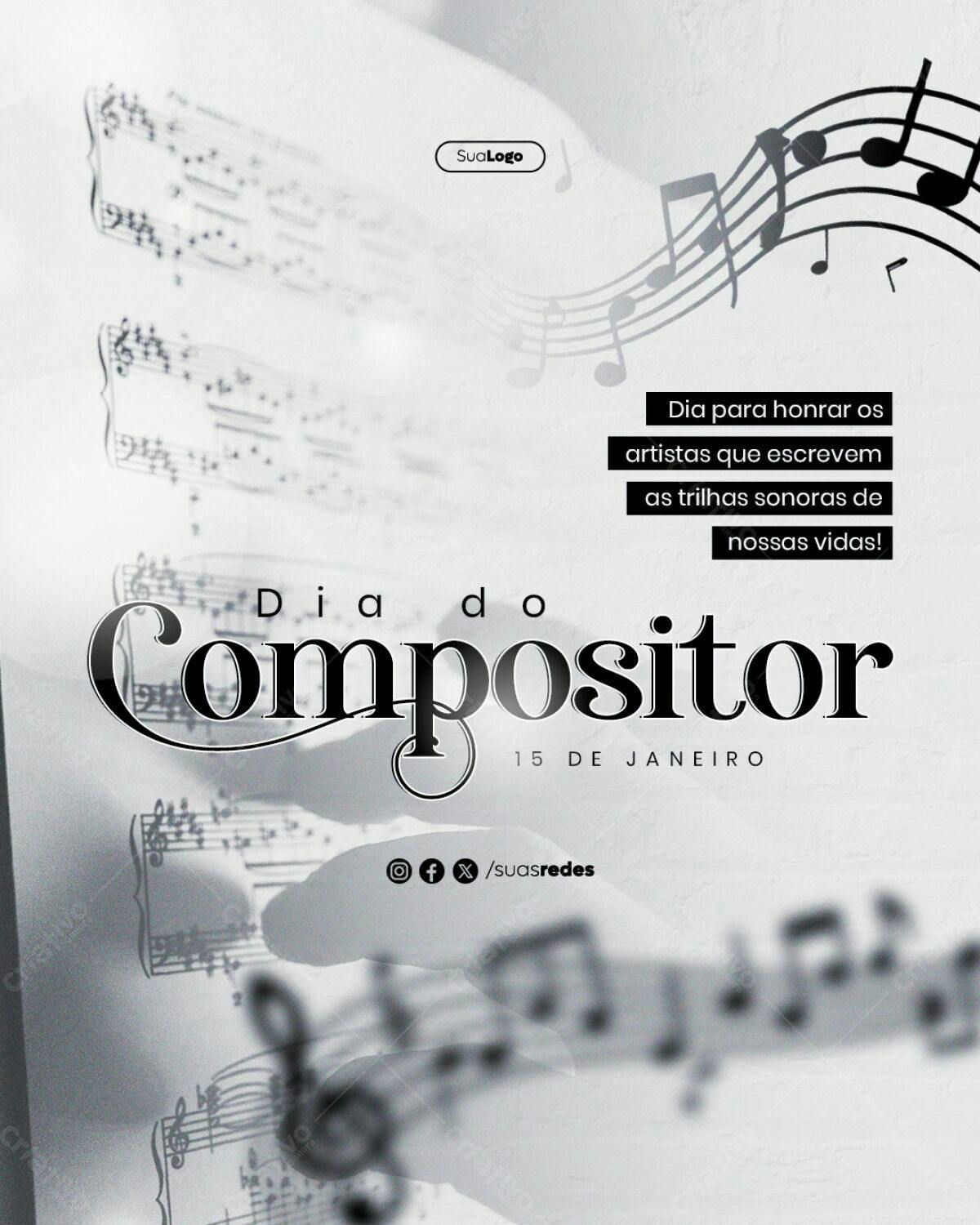 Flyer Dia do Compositor PSD Editável