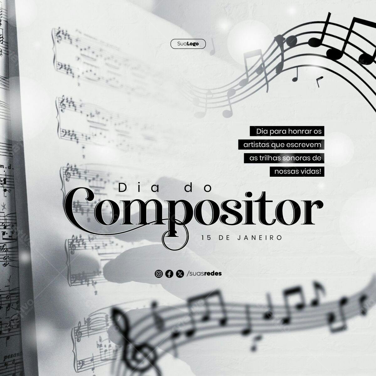 Flyer Dia do Compositor PSD Editável
