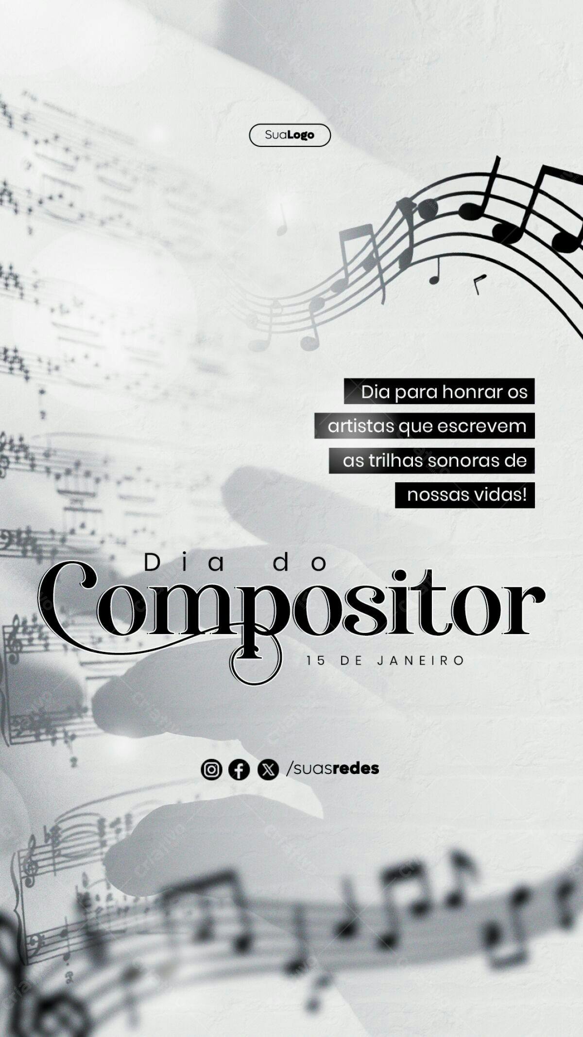 Flyer Dia do Compositor PSD Editável