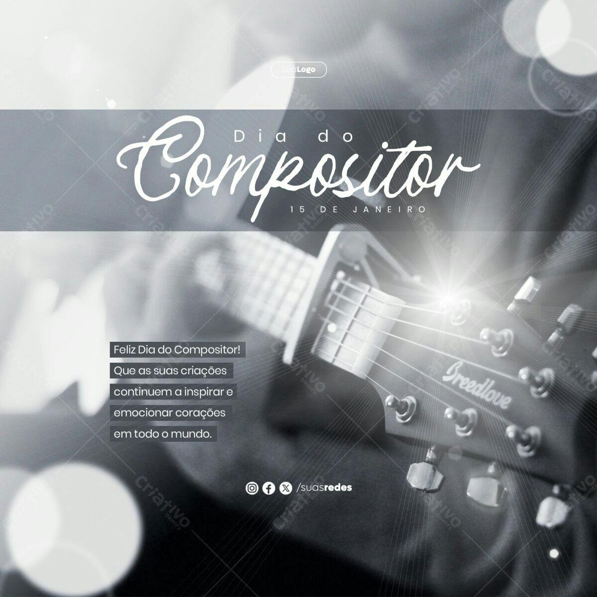 Postagem Dia do Compositor PSD Editável