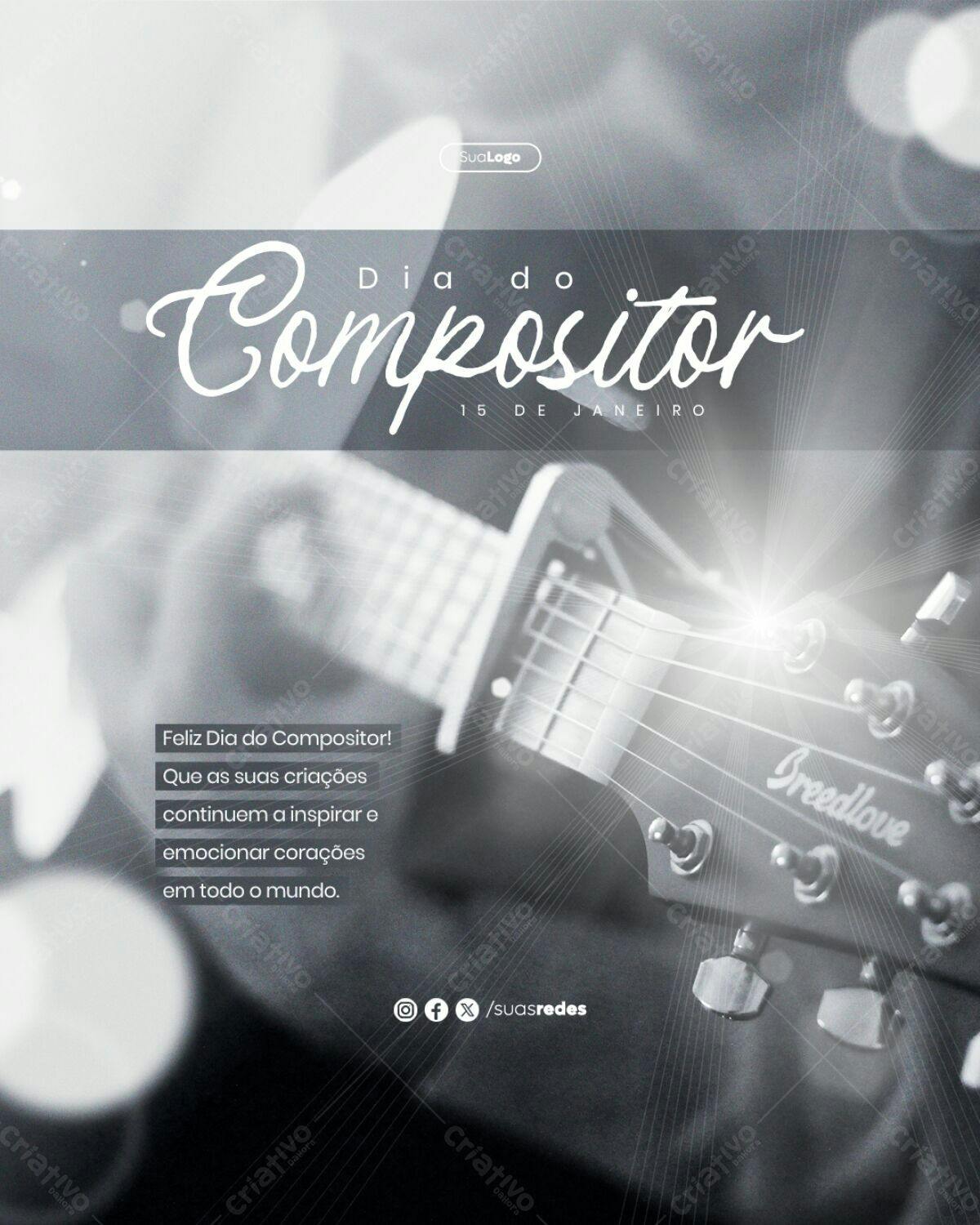 Flyer Dia do Compositor PSD Editável