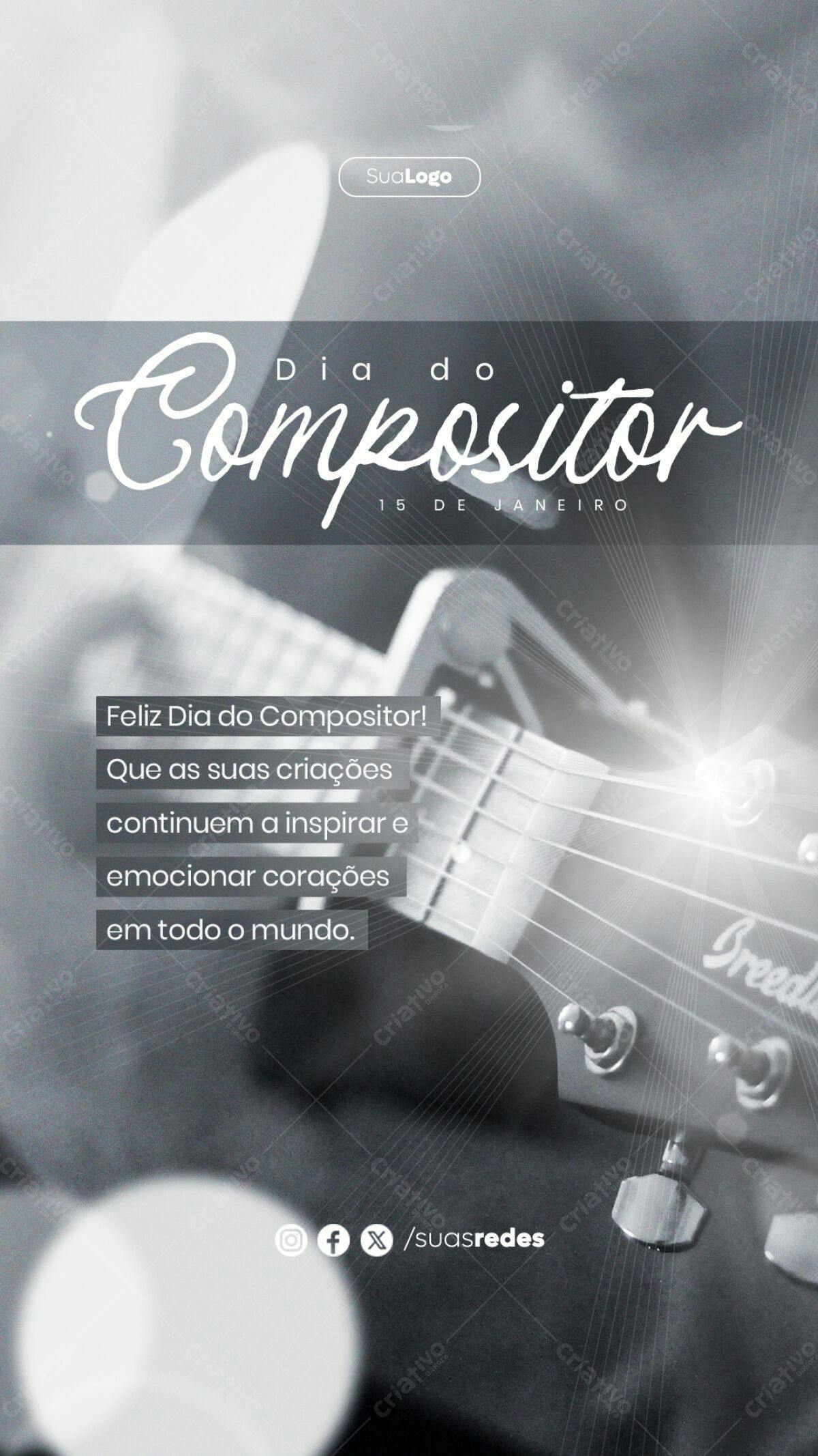 Flyer Dia do Compositor PSD Editável