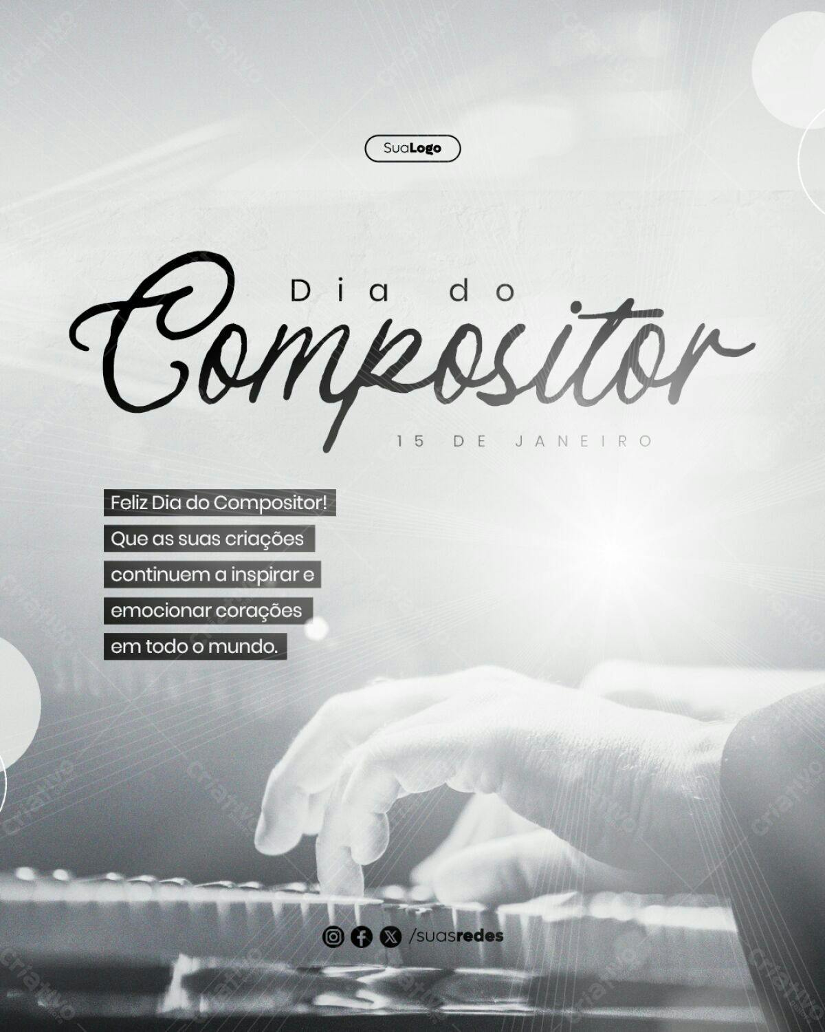 Postagem Dia do Compositor PSD Editável