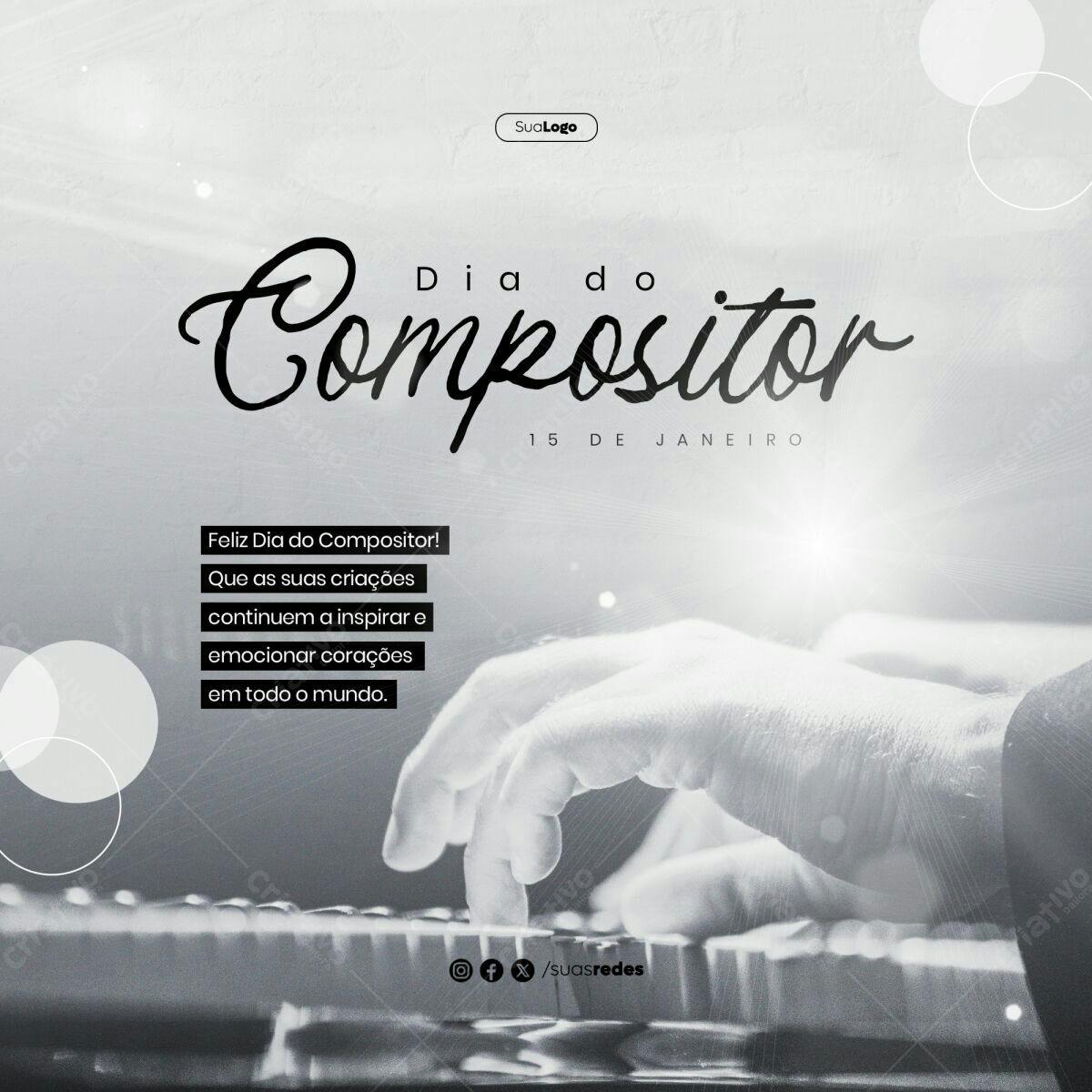Post para Dia do Compositor PSD Editável