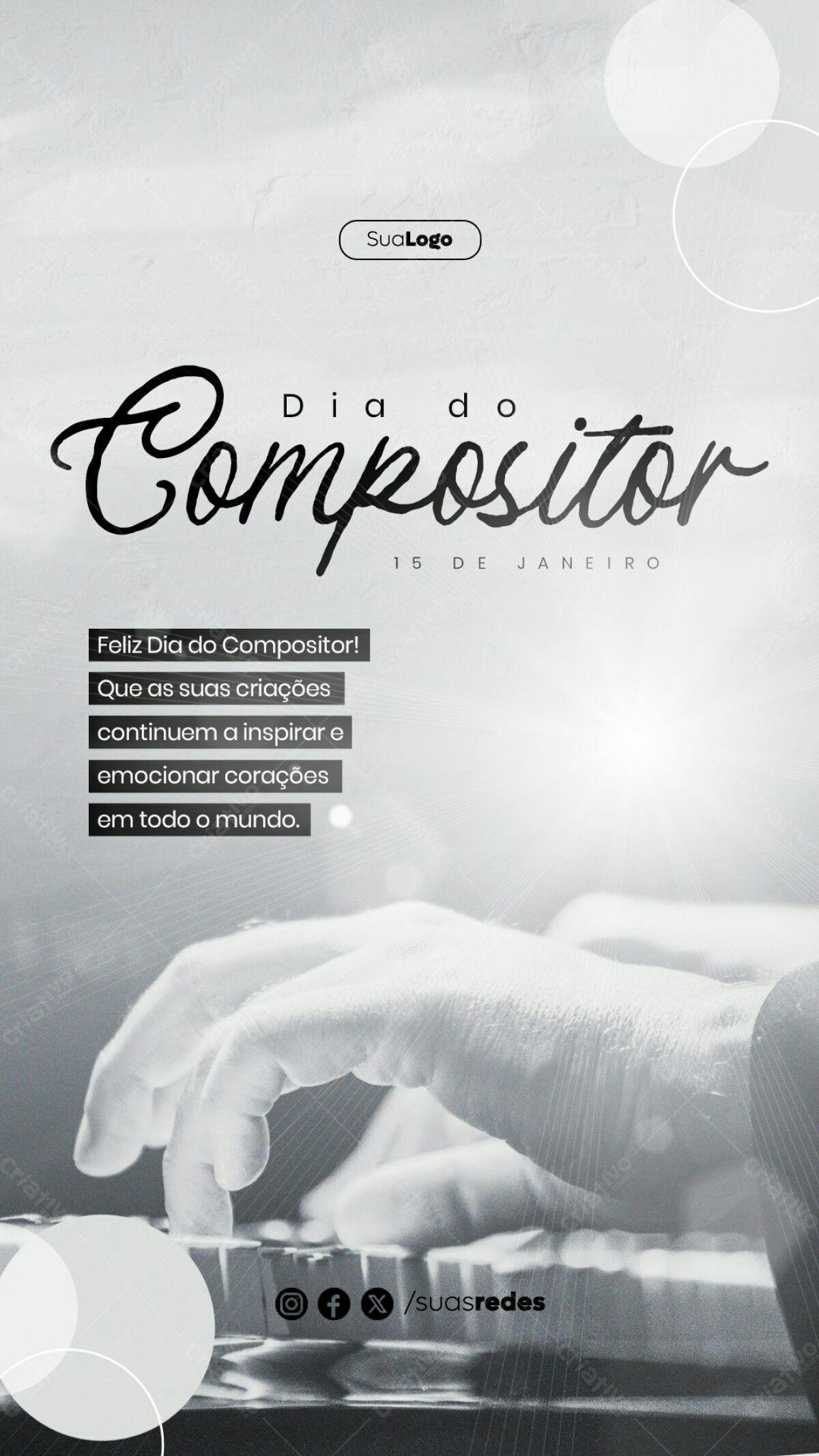 Flyer Dia do Compositor PSD Editável