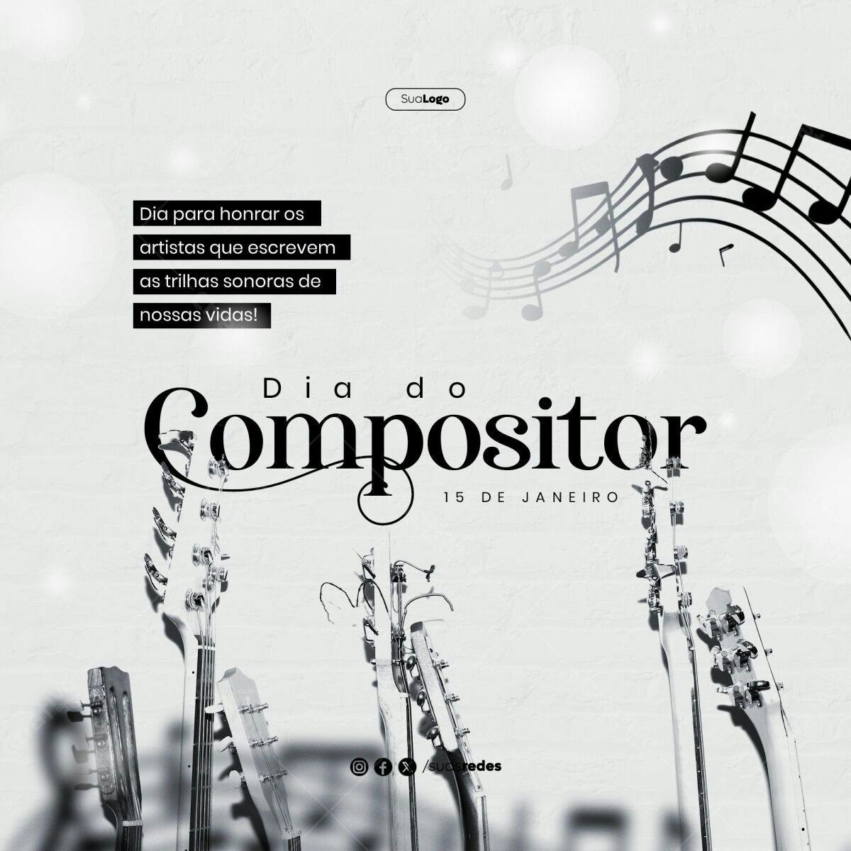 Post para Dia do Compositor PSD Editável