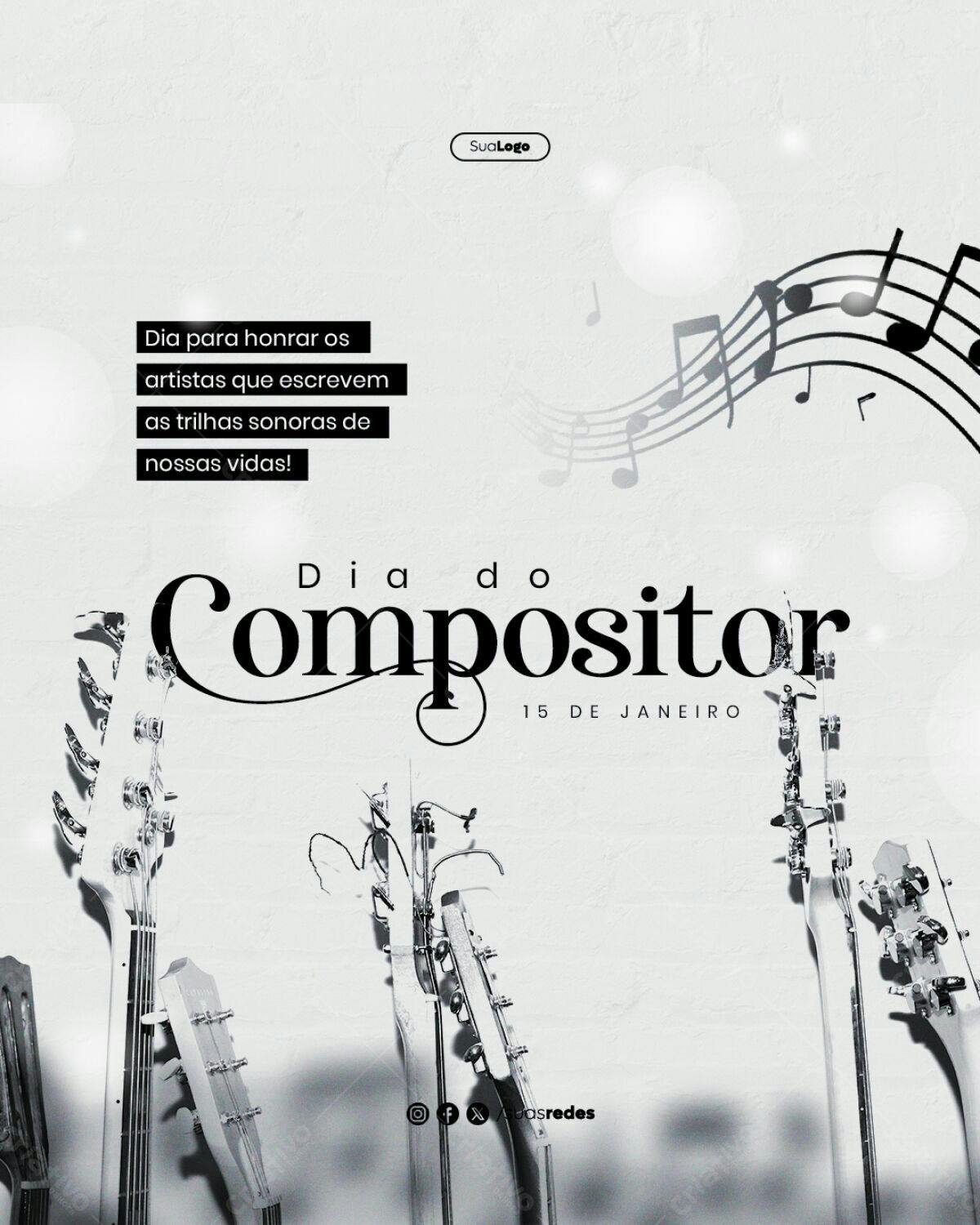Post para o Dia do Compositor PSD Editável