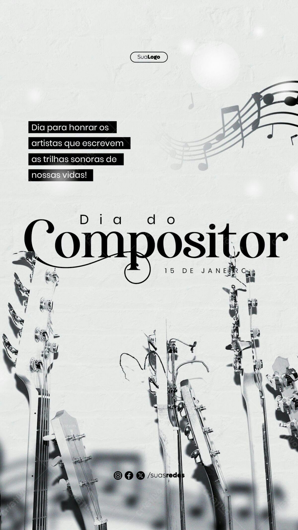 Flyer Dia do Compositor PSD Editável