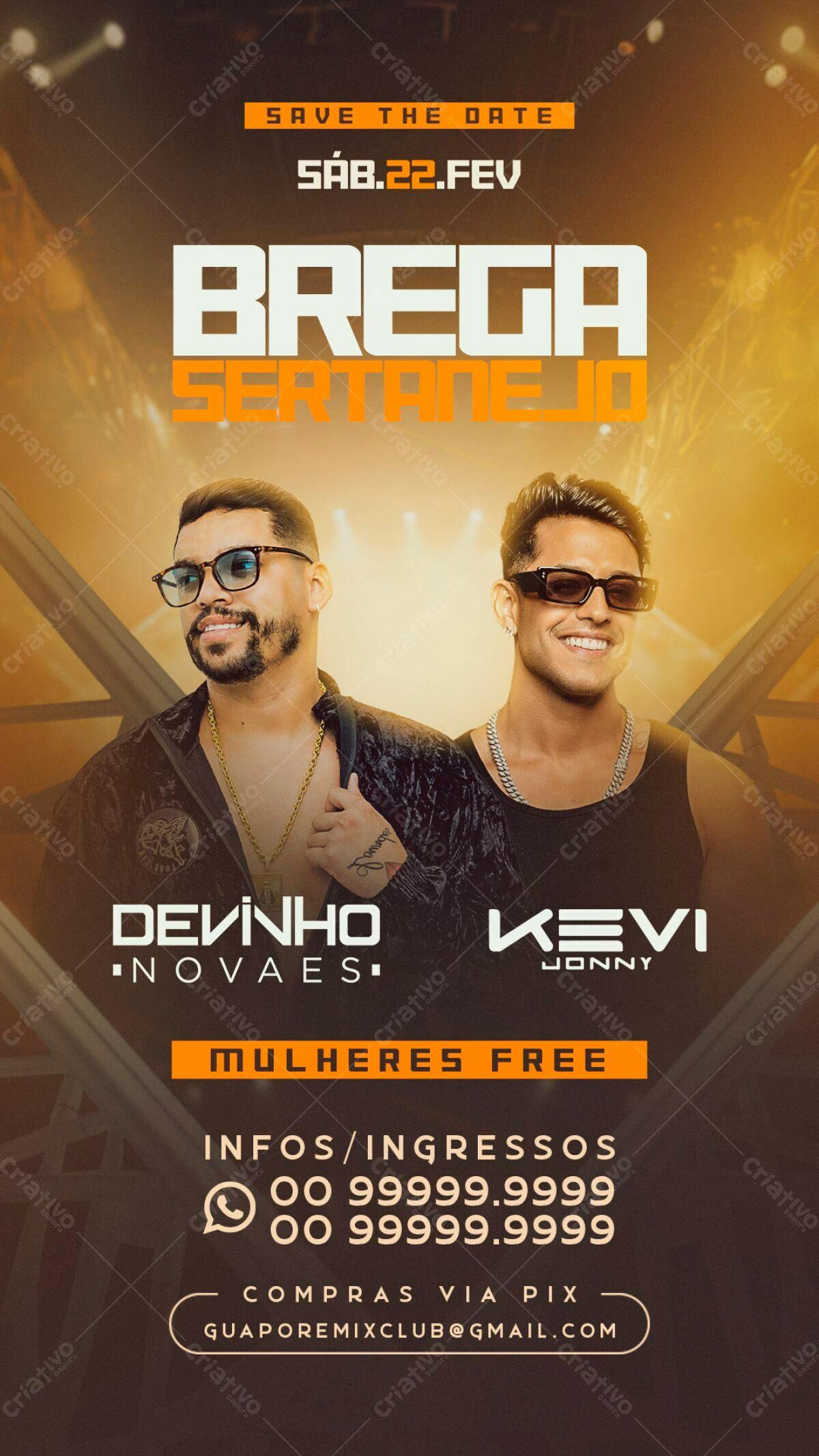Flyer Brega Sertanejo PSD Editável