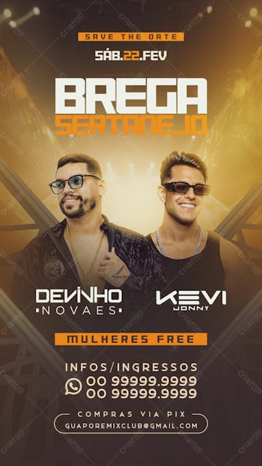 Flyer evento brega sertanejo story